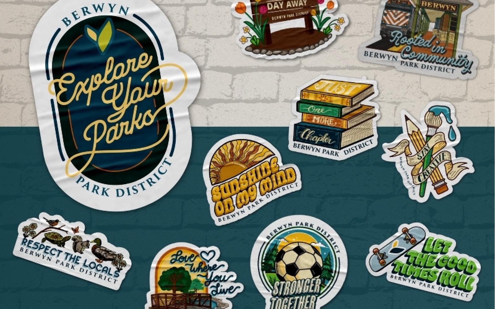 Explore Your Parks Stickers Mockup