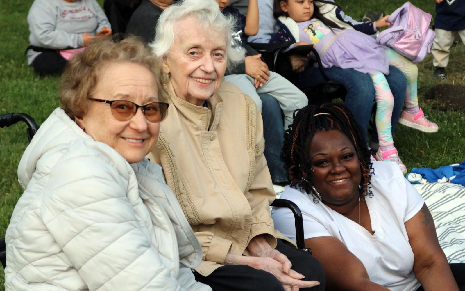 an image of three women sitting outdoors for the Berwyn Park District's active adult programs