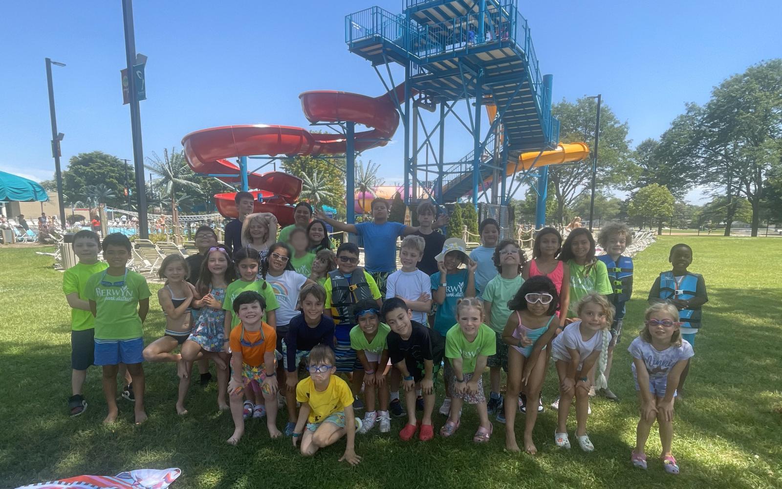 Berwyn Park District summer campers at the water park