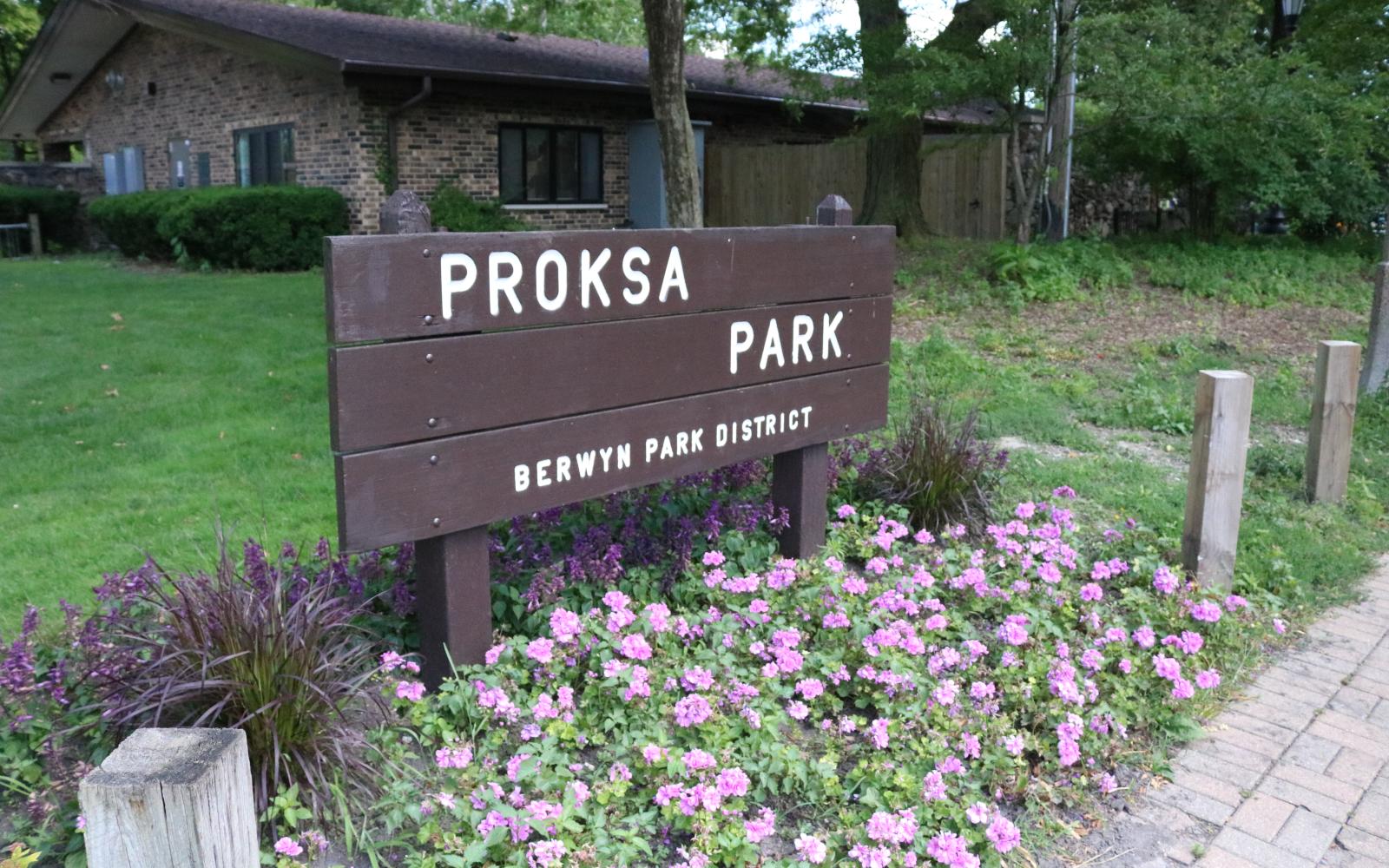 image of the proksa park sign in front of the activity center