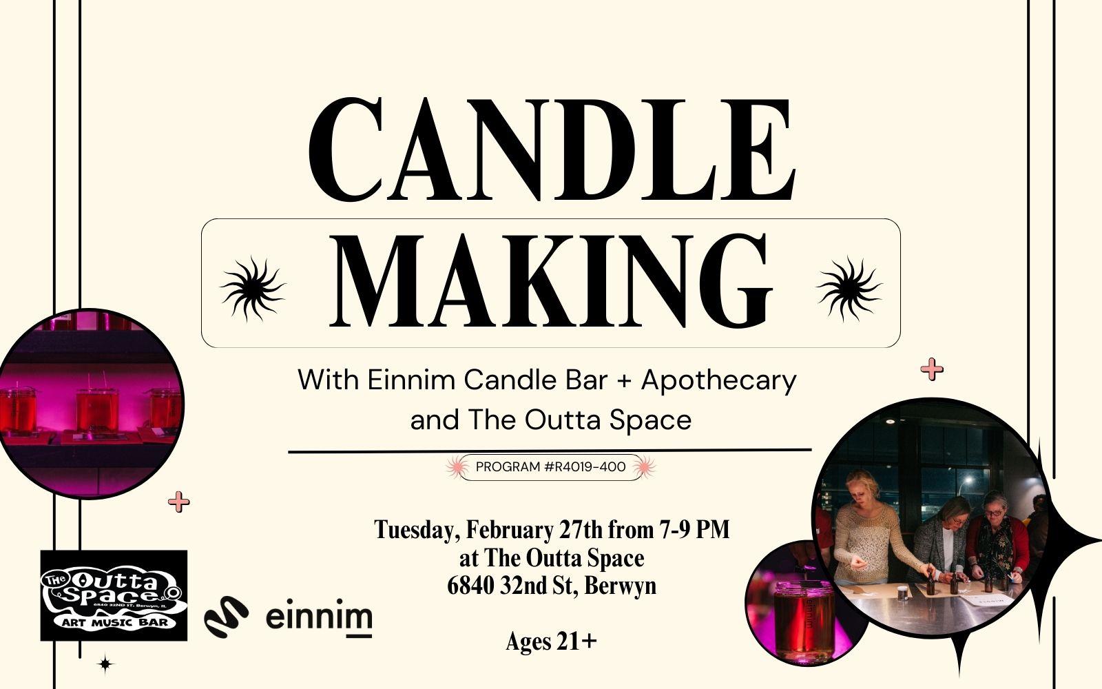 graphic for the spring 2023 candle making class