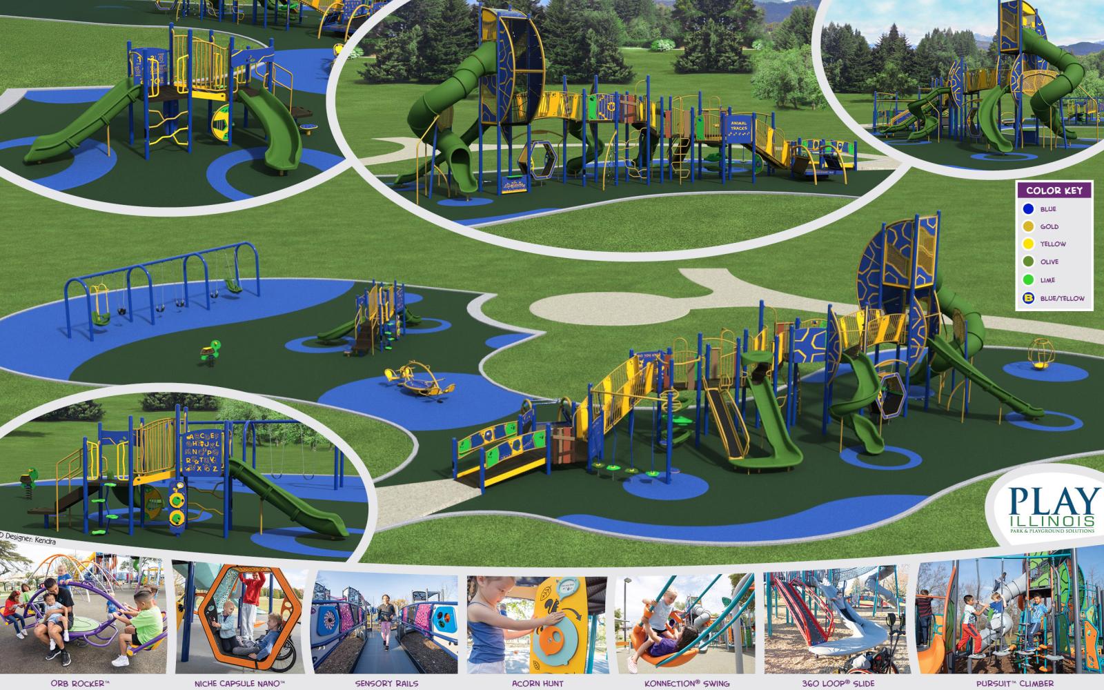 Rendering of the new playground at Proksa Park