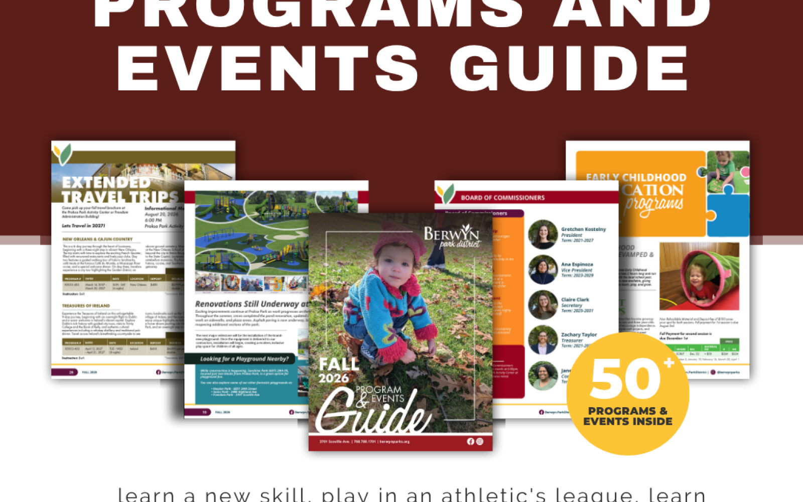 Graphic that says Fall 2026 Program and Events Guide to announce new programs