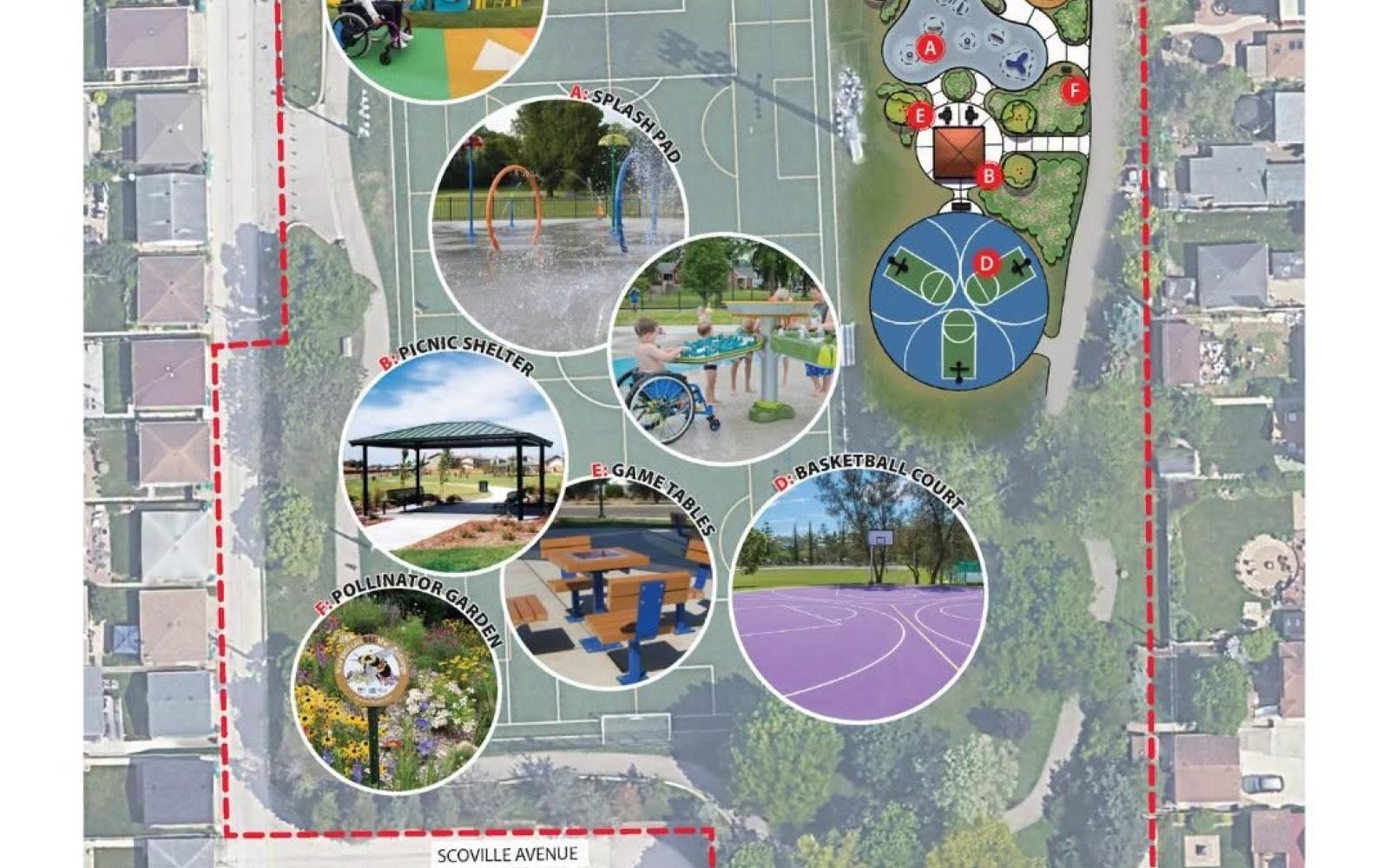 A digital rendering of possible amenities to include in the proposal for the Freedom Park OSLAD Grand application