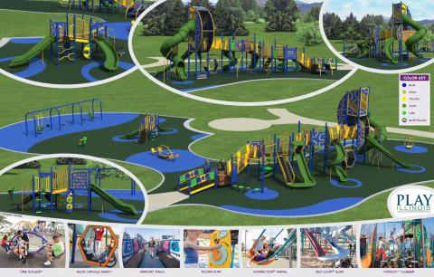 Rendering of the new playground at Proksa Park