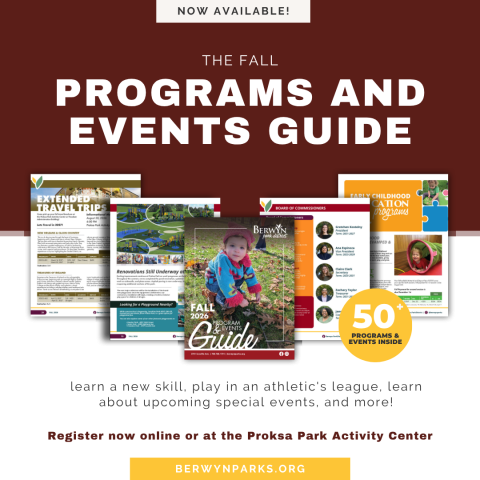 Graphic that says Fall 2026 Program and Events Guide to announce new programs